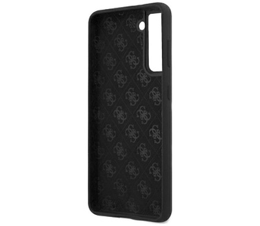 Guess Silicone Retro Hard Case - Samsung Galaxy S21 - Zwart Zwart