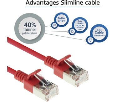 ACT DC7502 CAT6A U/FTP Slimline Patchkabel 2M Rood
