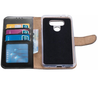 Luxe Lederen Bookcase hoesje voor de LG G6 - Zwart (LG G6) Zwart