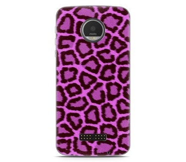 Just in Case Motorola Moto Z Hoesje Luipaard Paars Zwart