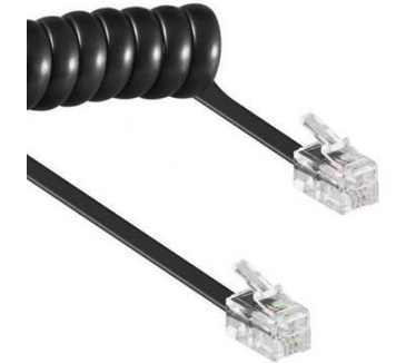 Allteq Telefoonhoorn kabel RJ10, 4 meter Zwart