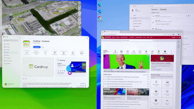 MacOS en Windows gebroederlijk naast elkaar op de Dell UltraSharp U5226KW
