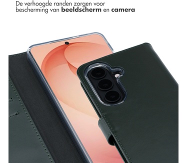 Selencia Echt Leren Bookcase Samsung Galaxy S26 Plus - Groen