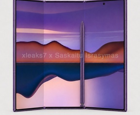 Samsung Galaxy Z TriFold met S-Pen render. Bron: Saskaituisrasymas.lt