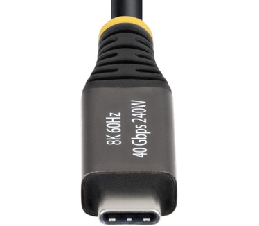 Startech.com 2m Actieve USB4 Kabel, 40Gbps, 240W PD, 8K 60Hz/4K 240Hz DP2.1 DP40, TPE Mantel, Thunderbolt 4 Compatibele USB-C Kabel, Zwart