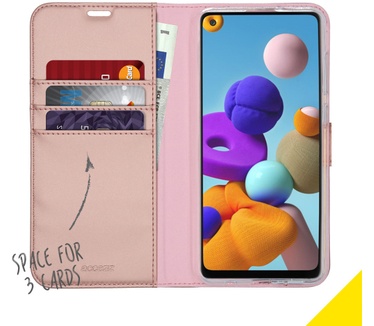 Accezz Wallet Softcase Booktype (Galaxy A21s) Rosé Goud
