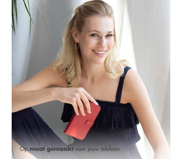 Selencia Echt Lederen Bookcase iPhone 14 - Rood