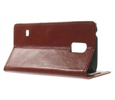 Kees Lederlook Portemonnee Hoesje Galaxy S5 Mini - Bruin