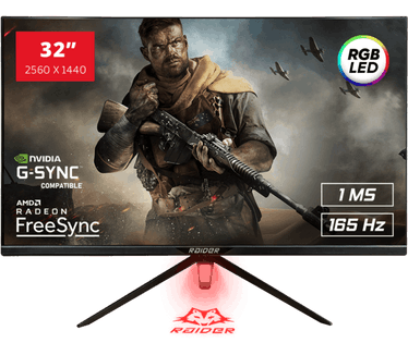 32" RAIDER 165Hz QHD ULTRA GAMING Zwart