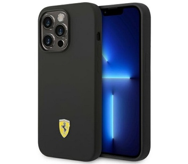 Ferrari Silicone Back Case Apple iPhone 14 Pro Max (6.7") - Zwart Zwart
