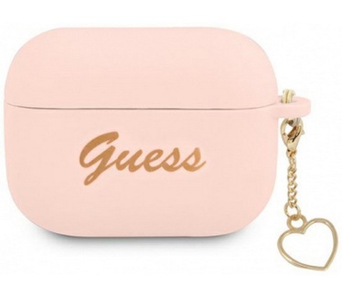 Guess Heart Silicone Case - Apple Airpods Pro (1e Gen) - Roze Roze