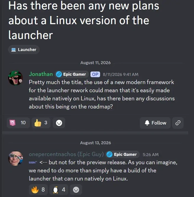 Epic Games Launcher Linux