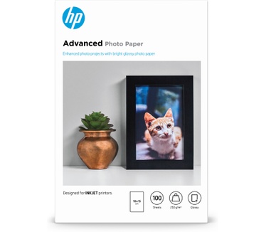 HP Advanced Photo-papier, glanzend, 250 g/m2, 10 x 15 cm (101 x 152 mm), 100 vellen