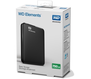 WD Elements Portable Storage 750GB Zwart