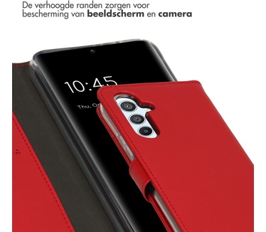 Selencia Echt Lederen Bookcase Samsung Galaxy A54 (5G) - Rood