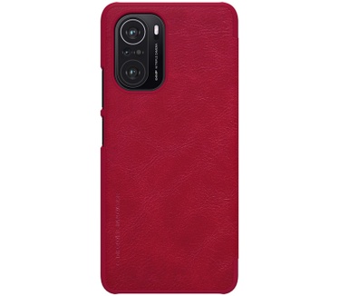 Nillkin Qin PU Leather Book Case voor Xiaomi Poco F3 - Rood Rood