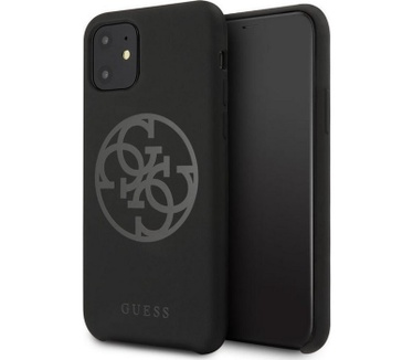 Guess Silicone 4G Circle Hard Case Apple iPhone 11 (6.1'') Zwart  Zwart