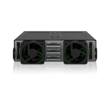 Icy Dock ToughArmor MB118VP-B - storage enclosure - 6 x U.2/U.3 NVMe SSD mobile rack for 5.25"? bay with SlimSAS SFF-8654 8i - PCIe 4.0 - PCIe 4.0 Zwart