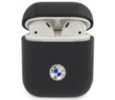 BMW Signature Leather Case voor Apple Airpods 1 & 2 - Blauw