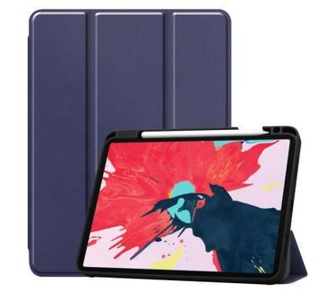 qMust Apple iPad Pro 11 2020 Smart Tri-Fold Case met Pen houder - Blauw