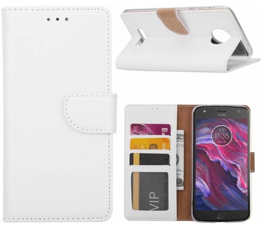 Luxe Lederen Bookcase hoesje voor de Motorola Moto X4 - Wit (Motorola Moto X4) Wit