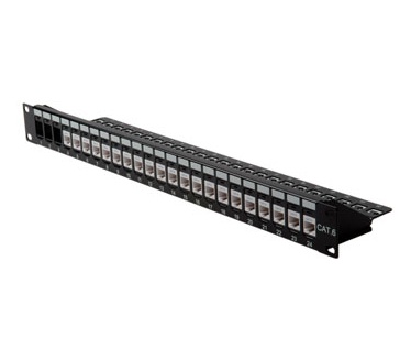 Roline Cat.6 19"-Keystone Patch Panel, black