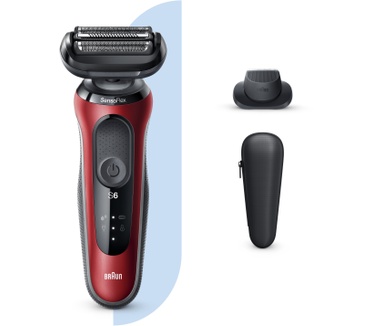Braun Series 6 60-R1200s Elektrisch Scheerapparaat Met Precisietrimmer, Rood