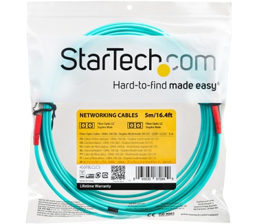 Startech.com Aqua OM4 Duplex multimode glasvezel kabel 100 Gb 50/125 LSZH LC/LC 5 m Blauw