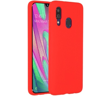 Accezz Liquid Silicone Backcover Samsung Galaxy A40 - Rood