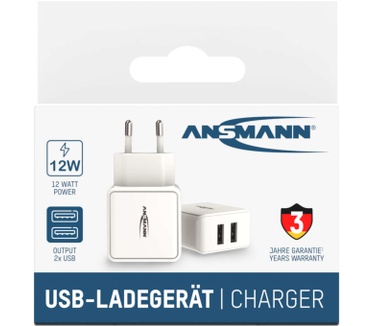 Ansmann HC212 (Intelligente USB-lader 12 W voor smartphone, table)