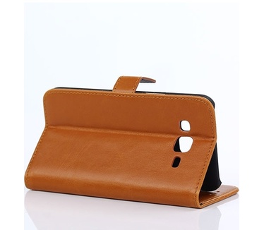 Merkloos Samsung Galaxy J5 Retro Style Wallet Flip Case Bruin