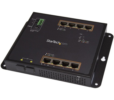 Startech.com 8 poorts PoE+ Gigabit ethernet switch met 2 SFP connecties managed wandmonteerbaar met toegang voorzijde