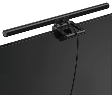 Baseus Led-monitorlamp, E-readering, bureaulamp, clip beeldschermlamp, instelbare helderheid en kleurtemperatuur, geen scherm, verblinding of flikkeren, USB opladen, kantoorlamp, zwart