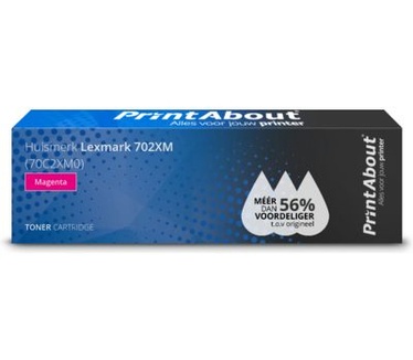 PrintAbout Huismerk Lexmark 702XM (70C2XM0) Toner Magenta Extra hoge capaciteit