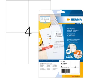 Herma Etiketten wit correctie/afdek 105x148 A4