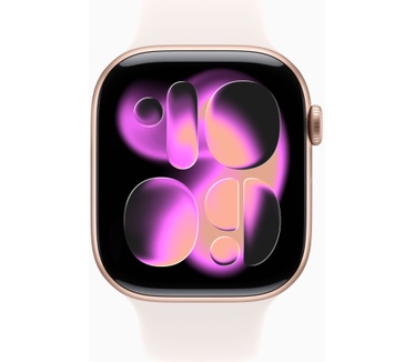 Apple Watch Series 11, 46mm, GPS + Cellular, Aluminium, Sportbandje S/M, Goud (Roze)
