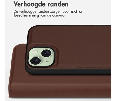Accezz Premium Leather 2 in 1 Wallet Bookcase iPhone 15 Plus - Bruin