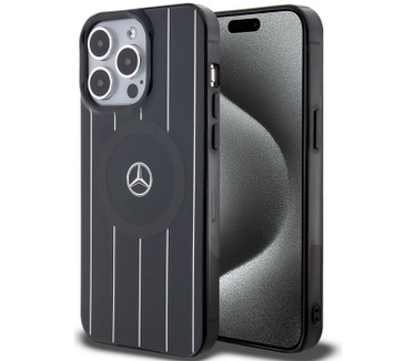 Mercedes-Benz Crossed Lines Back Case iPhone 15 Pro (6.1") Zwart Zwart