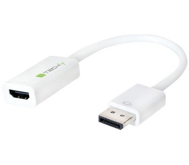 Techly DisplayPort 1.2 Male / HDMI Female Adapter 15cm White IADAP DP-HDMIF2