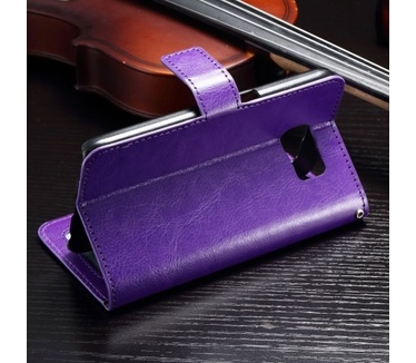 Kees Lederlook Portemonnee Hoesje Samsung Galaxy S6 - Paars