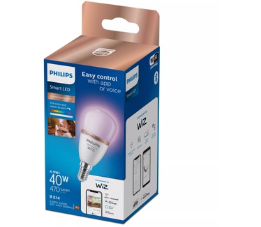 Philips Slimme LED RGB-lamp P45, E14-fitting, 470 lm