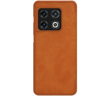 Nillkin Qin PU Leather Book Case voor OnePlus 10 Pro - Bruin Bruin