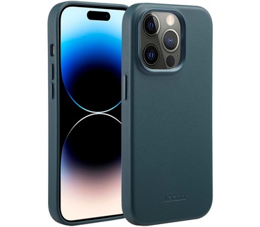 Accezz MagSafe Leather Backcover iPhone 14 Pro - Donkergroen