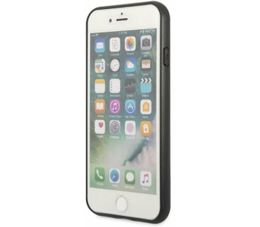 Guess Saffiano Card Back Case Apple iPhone 7/8/SE (4.7") - Zwart Zwart