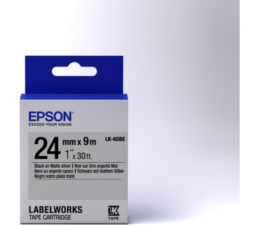 Epson Matte Tape - LK-6SBE Matte Blk/MattSiv 24/9