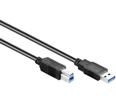 Eeconn USB 3.0 Kabel, A - B, Zwart, 2m