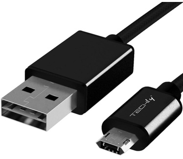 Techly High Speed USB Cable to Micro USB Reversible Connectors Black 1m ICOC MUSB-A-010S Zwart