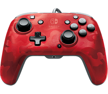 PDP Faceoff Deluxe+ Audio Wired Controller - Red Camo Nintendo Switch (500-134-EU-CM04) Rood