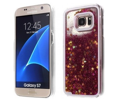 qMust Samsung Galaxy S7 Glitterstof hoesje - Rose
