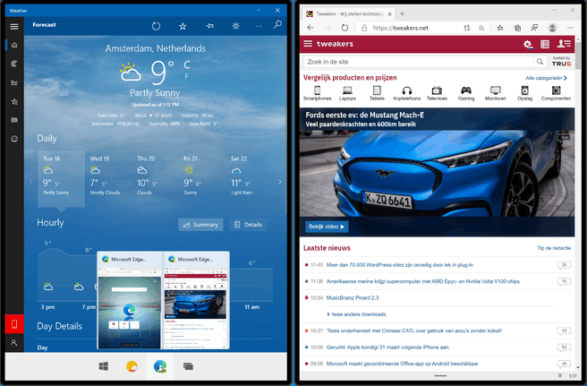 Windows 10X Edge Task View